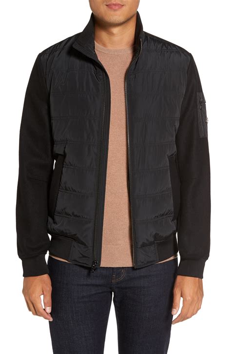 black michael kors jacket mens|Michael Kors black quilted jacket.